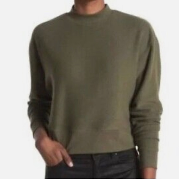 Abound Sweaters - Abound NWT Cozy Cropped Fleece Sweatshirt in olive night size Xl